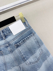 Logo-Striped Wide-Leg Denim Pants