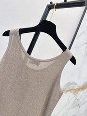 Rhinestone-Embellished Knit Vest