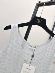 Rhinestone-Embellished Knit Vest