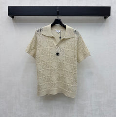Short-Sleeve Knitted Polo