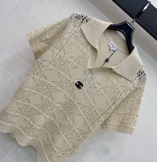 Short-Sleeve Knitted Polo