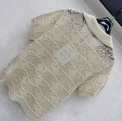 Short-Sleeve Knitted Polo