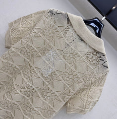 Short-Sleeve Knitted Polo