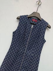 26  New Jacquard Denim Pinafore Dress