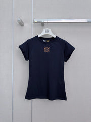 26 New Style Embroidered Crew-Neck Short-Sleeve Top