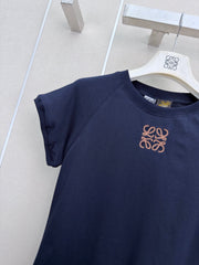 26 New Style Embroidered Crew-Neck Short-Sleeve Top