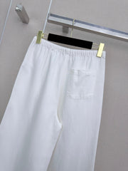 26SS New Arrival: Cutout Elastic-Waist Wide-Leg Denim Pants