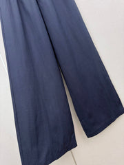 26SS New Arrival: Wide-Leg Trousers with Contrast-Color Waist Design