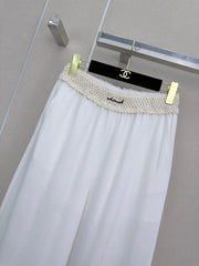 26SS New Arrival: Wide-Leg Trousers with Contrast-Color Waist Design