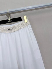 26SS New Arrival: Wide-Leg Trousers with Contrast-Color Waist Design