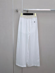 26SS New Arrival: Wide-Leg Trousers with Contrast-Color Waist Design