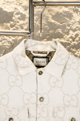 Ivory White Jacquard Denim Jacket