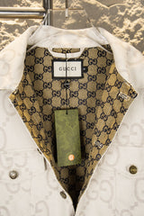 Ivory White Jacquard Denim Jacket