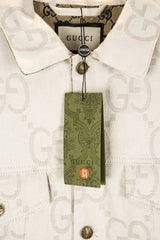 Ivory White Jacquard Denim Jacket