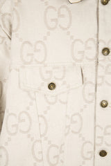 Ivory White Jacquard Denim Jacket