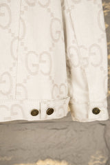 Ivory White Jacquard Denim Jacket