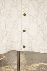 Ivory White Jacquard Denim Jacket