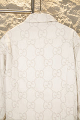 Ivory White Jacquard Denim Jacket