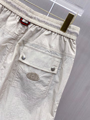 Color-blocked drawstring casual shorts