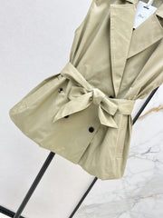 Flower bud design trench coat vest
