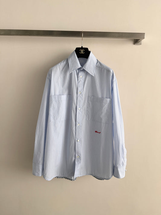 Light Blue Striped Long Shirt