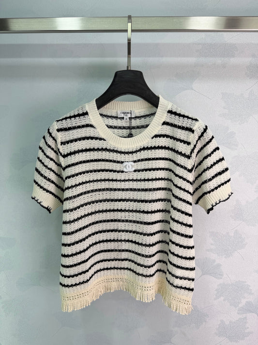 Striped Knit Short-Sleeve T-Shirt