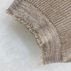Raw-edged short-sleeved knit top