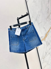 Webbing-trimmed denim set