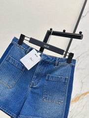 Webbing-trimmed denim set