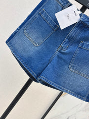 Webbing-trimmed denim set