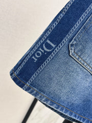 Webbing-trimmed denim set
