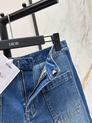 Webbing-trimmed denim set