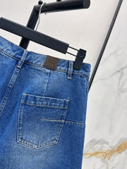 Webbing-trimmed denim set