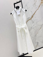 Color-blocked embroidered maxi dress
