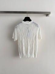 Short-Sleeve Knit Cardigan