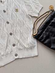 Short-Sleeve Knit Cardigan
