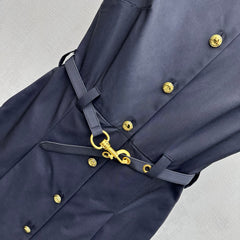 Belted Collared Dress