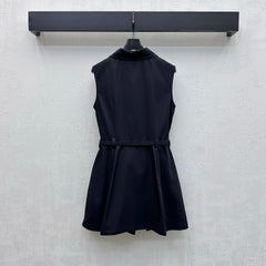 Belted Collared Dress