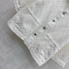 Diamond-Quilted Denim Shirt Jacket