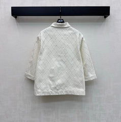Diamond-Quilted Denim Shirt Jacket