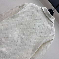 Diamond-Quilted Denim Shirt Jacket