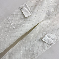 Quilted Diamond-Pattern Denim Trousers
