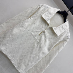 Quilted Denim Collared Top
