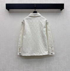 Quilted Denim Collared Top