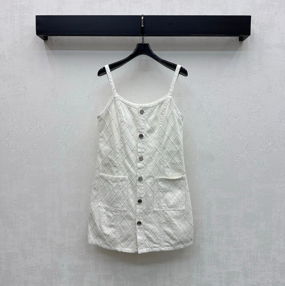 Quilted Denim Slip Dress
