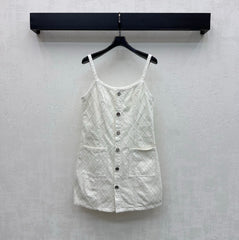 Quilted Denim Slip Dress