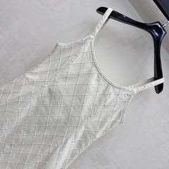 Quilted Denim Slip Dress