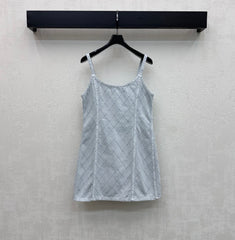 Quilted Denim Slip Dress