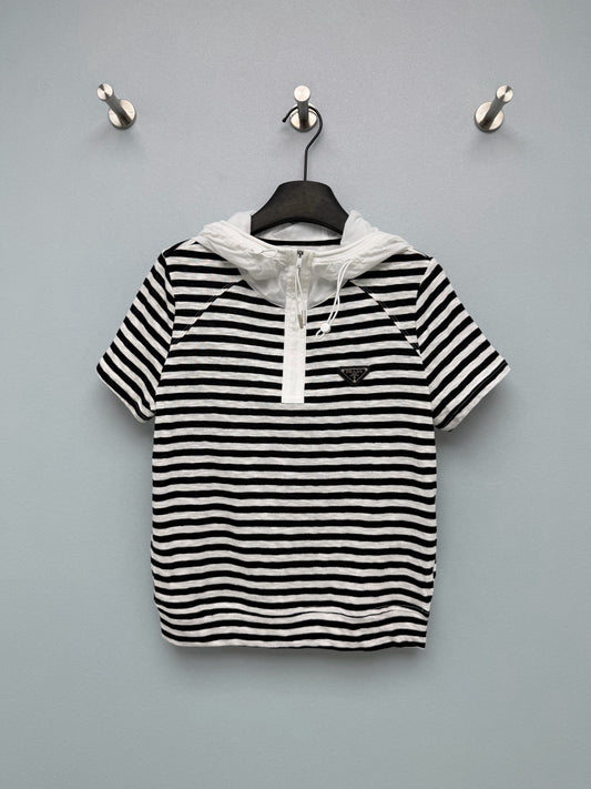 Short-Sleeve Half-Zip Hoodie