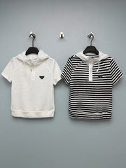 Short-Sleeve Half-Zip Hoodie